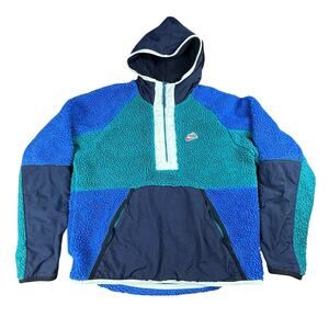 NIKE Sherpa Half Zip Heritage Hoodie Jacket Retro Athleisure BV3766-381 Men's M
